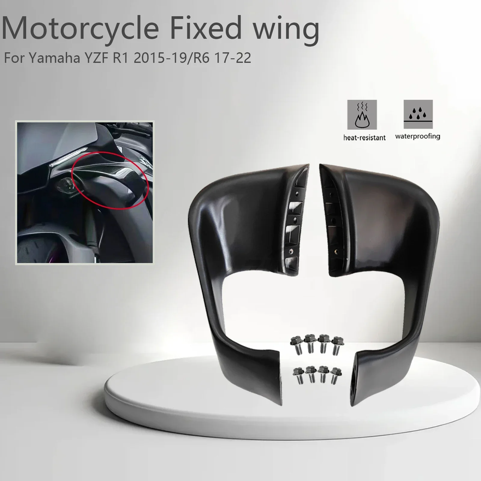 

For Yamaha YZF R1 2015-2019 YZF R6 2017-2022 Motorcycle Accessories Fixed wing fairing Aerodynamic Downforce Side Wings Spoiler