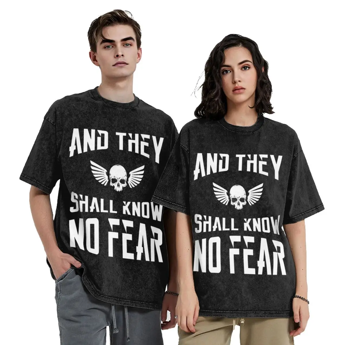 And They Shall Know No Fear Washed T Shirts Harajuku Short Sleeve Hip Hop T-Shirt Streetwear Tops Tees for Men Women