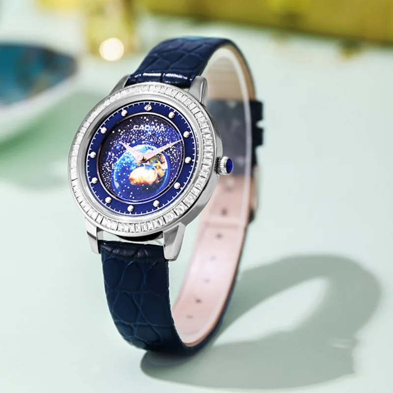 New Women's Watch Wandering Earth Glowing Night Starry Sky Fashion Women Clock Diamonds Waterproof Ladies Quartz Watch Relogio