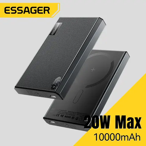 Essager Mini Magnetic Power Bank 10000mah 20W Wireless Fast Charging External Battery for Magsafe For iPhone16 15 14 13 Pro Max