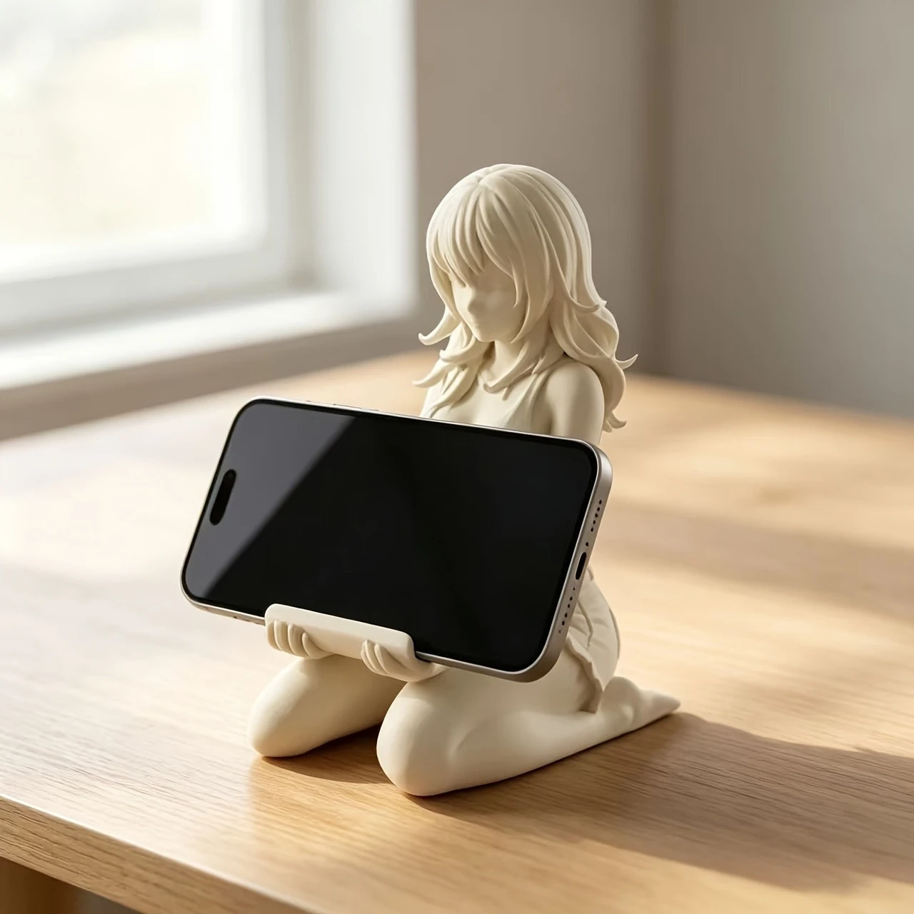 Cute Goddeness Pen Holder Mobile Phone Holder Desktop Organizer Office Decorative Figurines Phone Stand Office Assessories