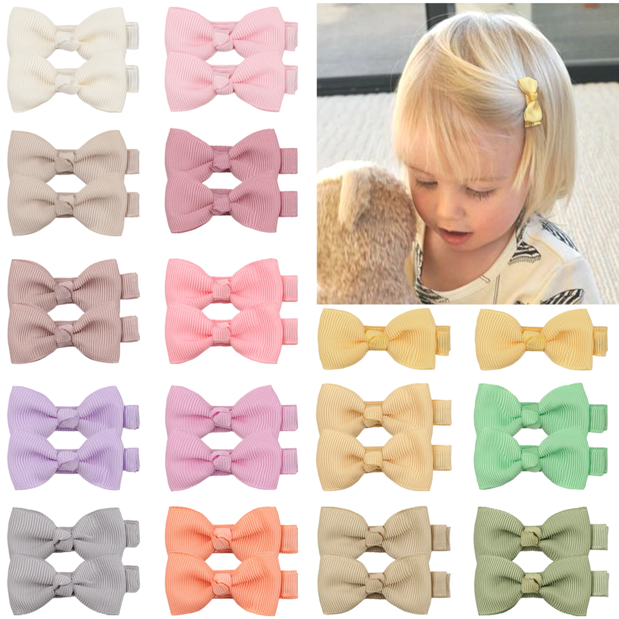 30/40/80PCS Baby Girl Hair Clip Ribbon Hair Bows with Alligator Clips for Baby Girls Infant Toddlers Kids