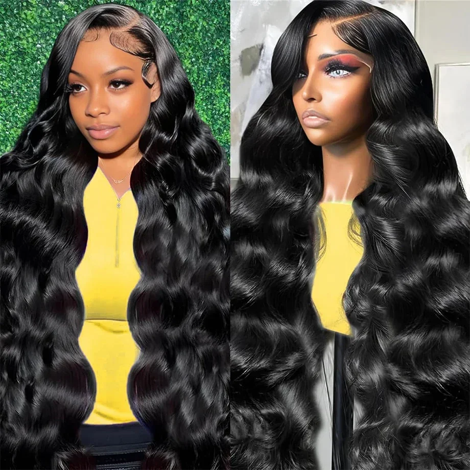 

40 дюймов 250 Плотность 13x6 HD Парик фронтальной части шнурка Объемная волна Парик фронта шнурка человеческих волос Парики из 100% человеческих волос для женщин Мокрый и волнистый парик