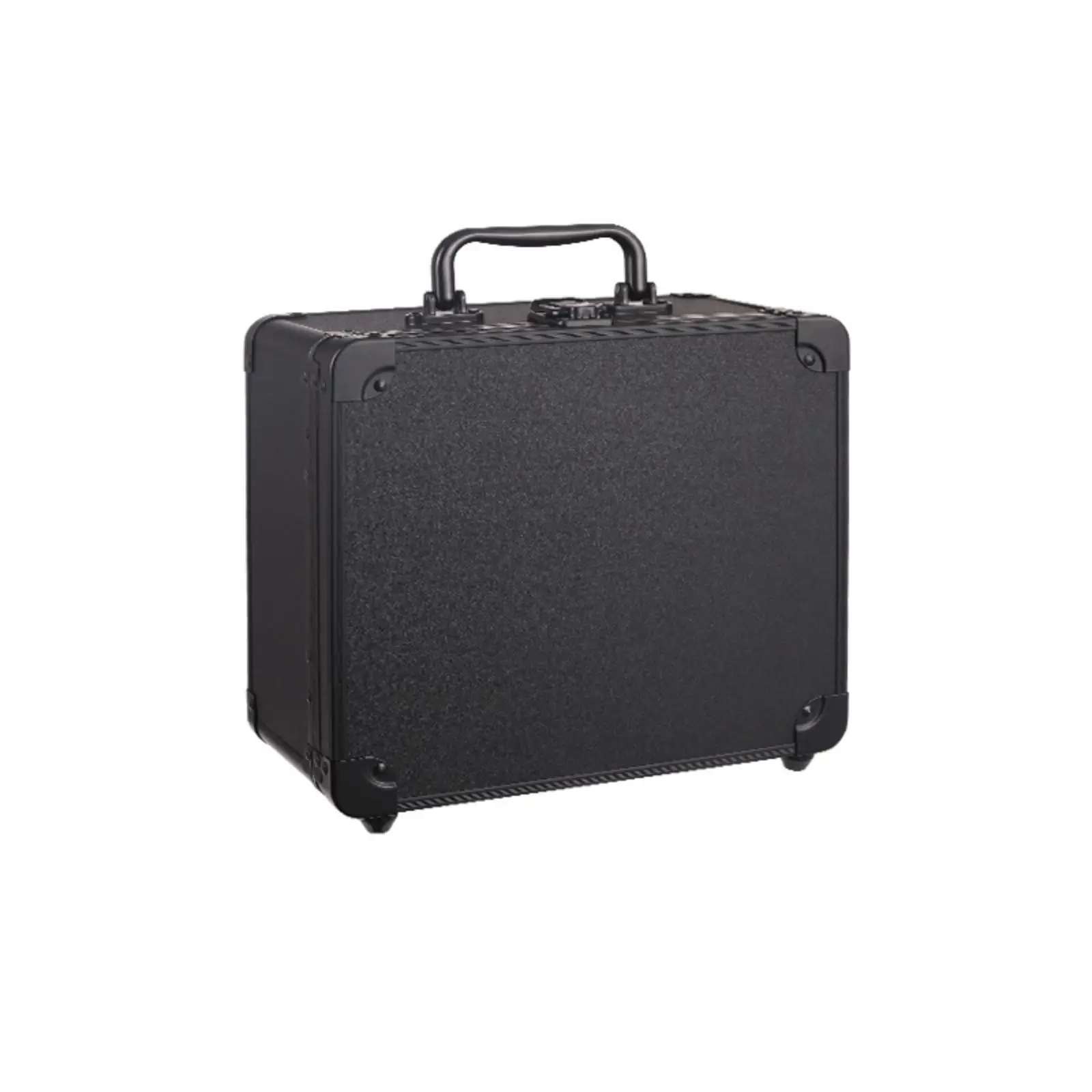 Rigid Cosmetic Case with LED Mirror and Customizable Compartments Makeup Organizer for Travel Vanity