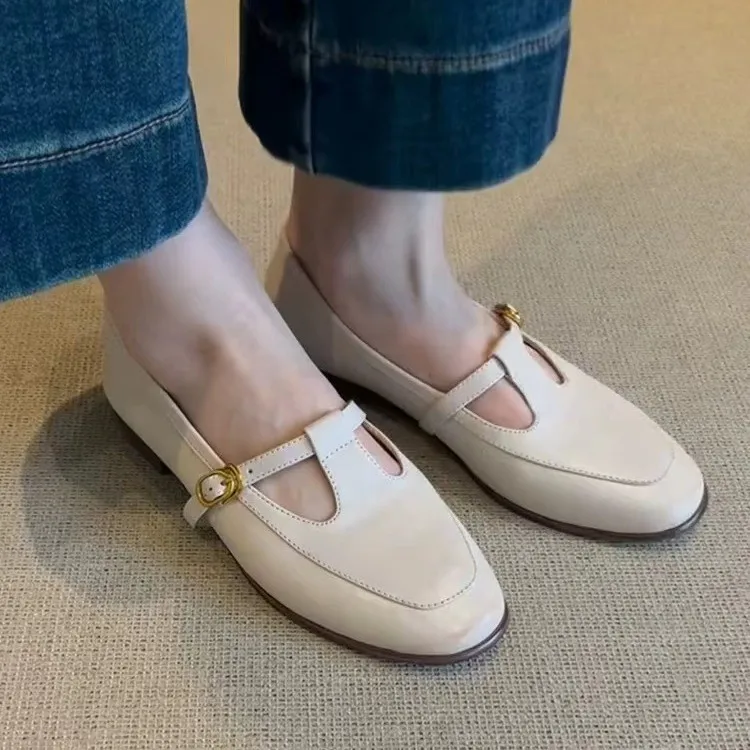 Женские лоферы на плоской подошве, повседневные кроссовки, туфли Мэри Джейн на мелкой подошве, новые летние сандалии 2024, прогулочные кожаные сандалии