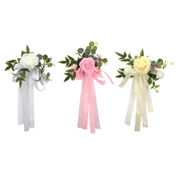 Forest Chair Back Flower Banquet Decoration Wedding Celebration Aisle Pew Flowers Floral Arrangement Silk Cloth Floral Plant