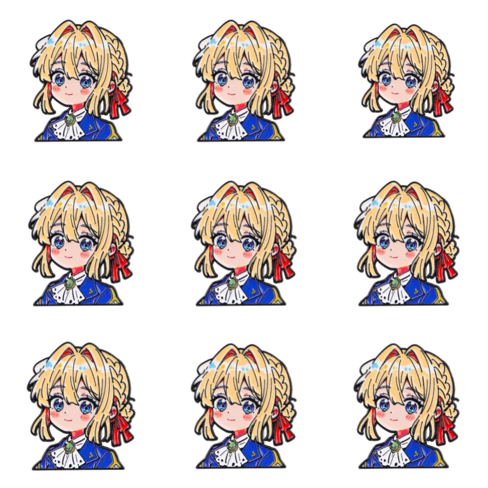 9-teiliges Set niedlicher Uniform-Mädchen-Emaille-Pins, Cartoon-Anime-Charaktere, Anstecknadel, Brosche, Dekoration für Rucksack, Hut, Jacke, Kleidung, Schmuckgeschenk
