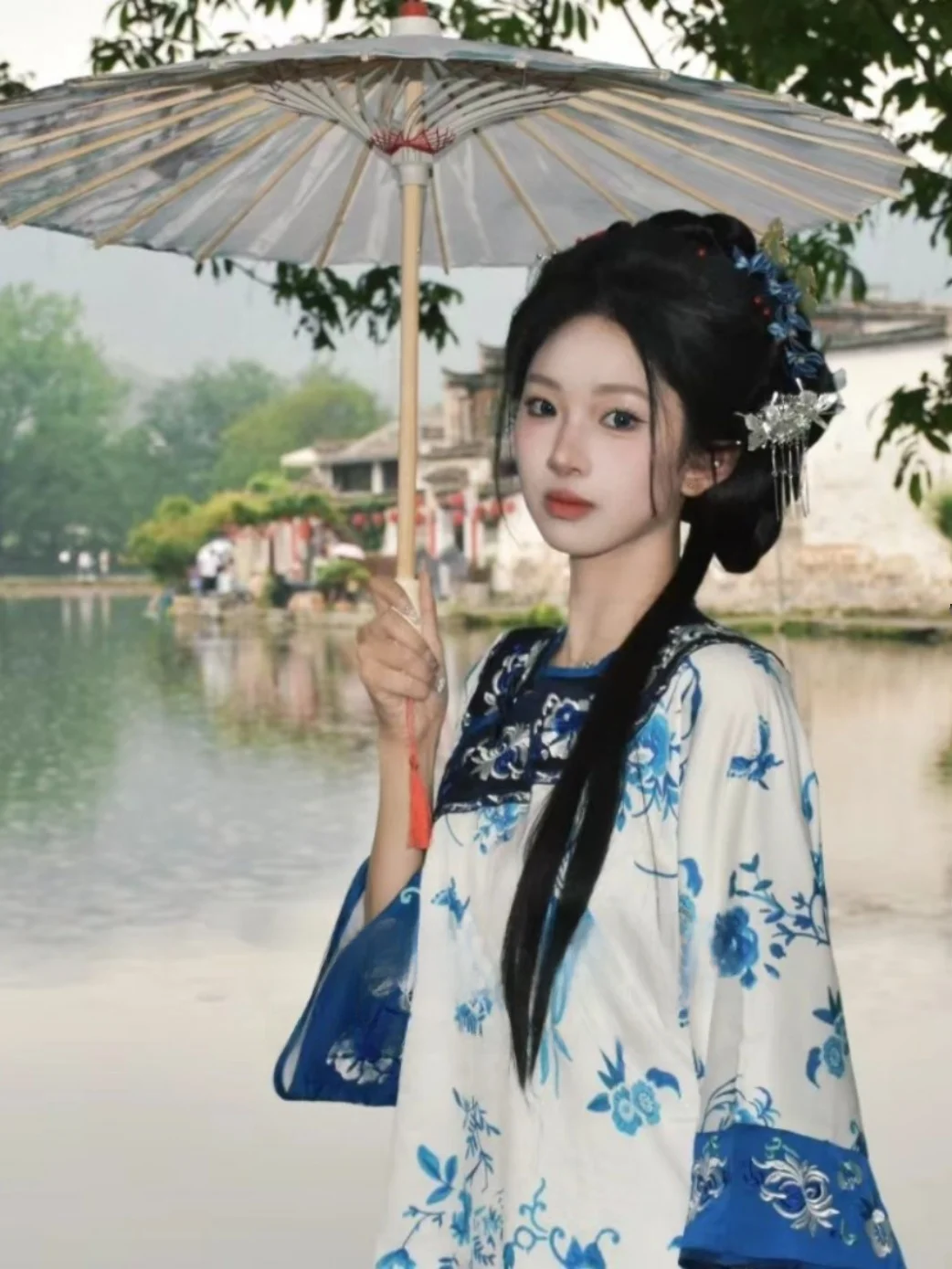 

New Vintage Qing Dynasty Hanfu Photography Costume Women's Flag Suit Jiangnan Travel Photography Write-in Clothing Studio Theme