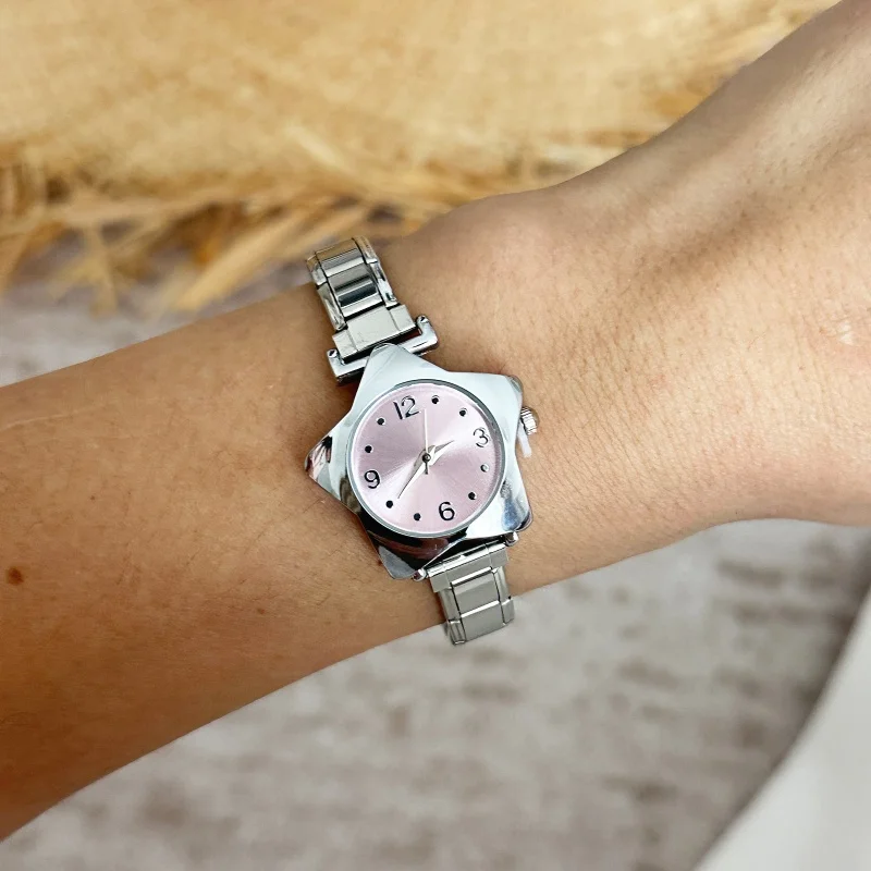 Fashion Stainless Steel Square Round Heart Watch Head High Quality Zircon Watch Bracelet Women DIY Making Jewelry Gift Wholesale