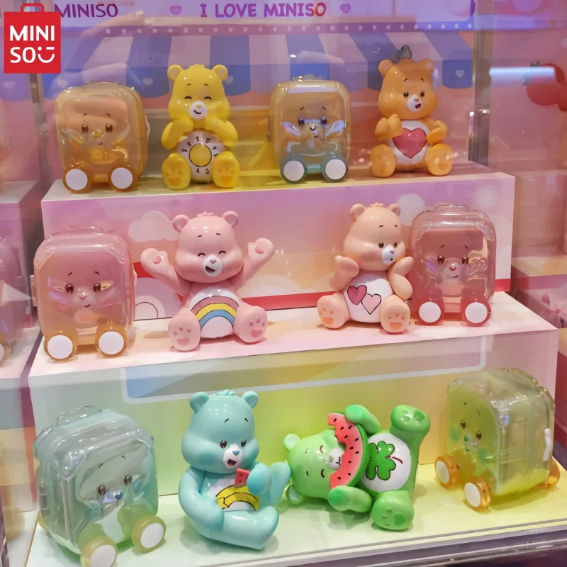 

Miniso Care Bears Blind Box Happy Journey Series Anime Figures Cartoon Peripheral Surprise Guess Bag Model Garage Kit Toy Gift