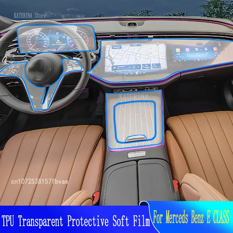 For Merceds Benz E CLASS 2024 Car GPS Navigation Protective  LCDTPU Screen Protector Anti-scratch Film Fitting