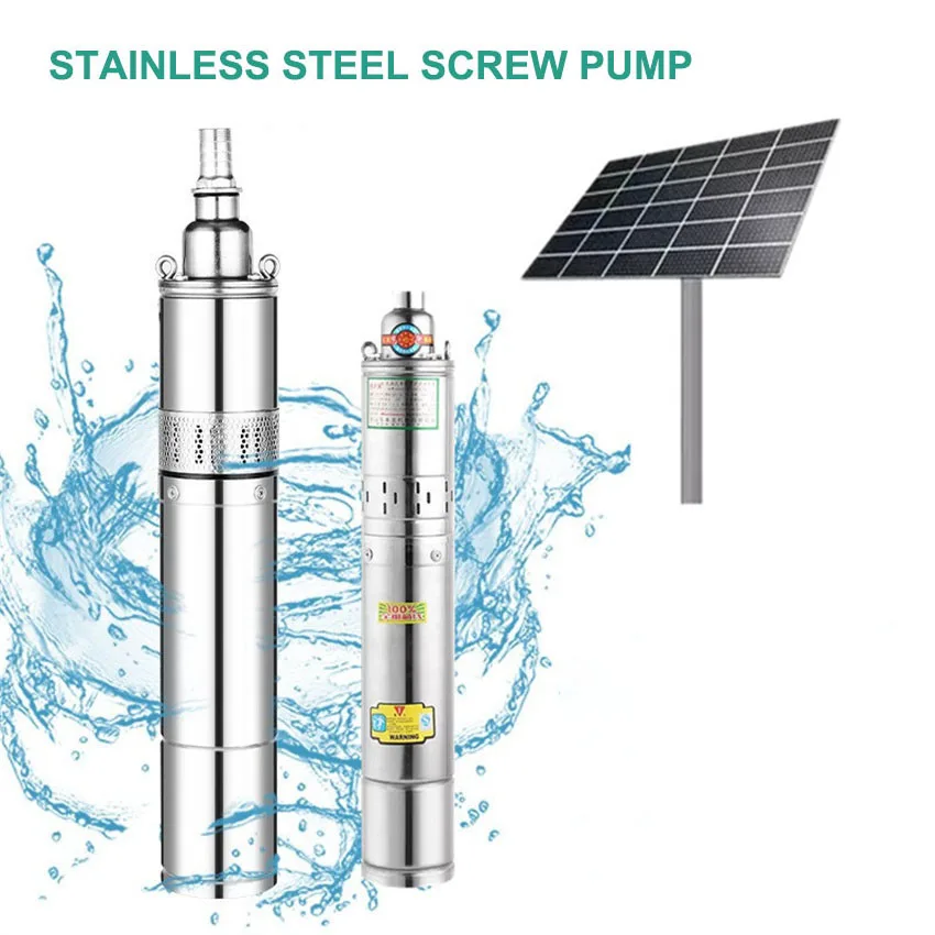 

350W24V Solar System DC Deep Well Pump Flow 2T/H With Built In Controller Solar Stainless Steel Submersible Pump for Agriculture