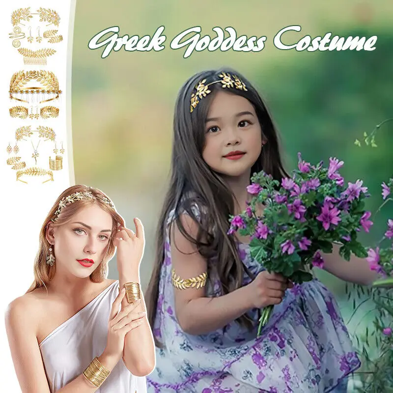 

1 Set Greek Goddess Vintage Hair Jewelry & Accessories - Bridal Earrings, Bracelet, Headpiece for Wedding and Party Dress Up