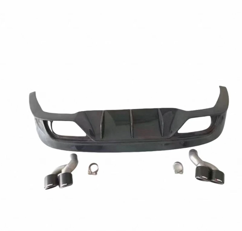 For Jaguar F-PACE 2016-2020 Real Carbon Fiber Car Rear Bumper Lip Diffuser Exhaust Port Splitters Spoiler Accessories Body Kit view 6
