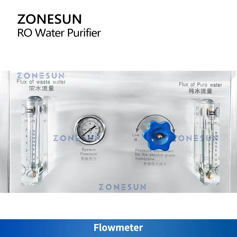 ZONESUN-purificador de agua potable, sistema de ósmosis inversa, filtración de filtro, purificación RO, máquina de tratamiento de agua, ZS-WP500L