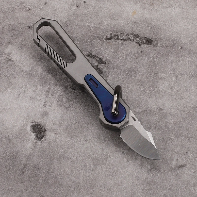 New Hot Selling Mini Titanium Alloy Keychain Knife M390 Steel Outdoor High Hardness Fruit Mini EDC Knife