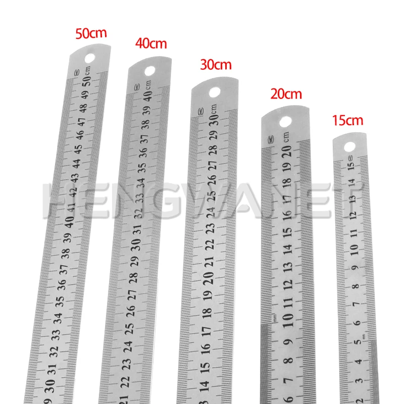 Metal Scale Stainless Steel Straight Ruler Measuring Stationery Drafting Accessories Hand Measuring Tool School Office Supplies