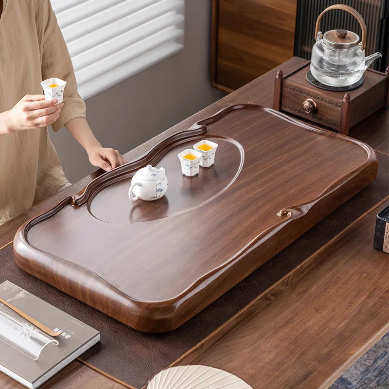 

Walnut Wood Large Tea Tray Rectangular Small Serving Tea Tray Living Room Luxury Modern holz tablett rechteckig Tea Accessories