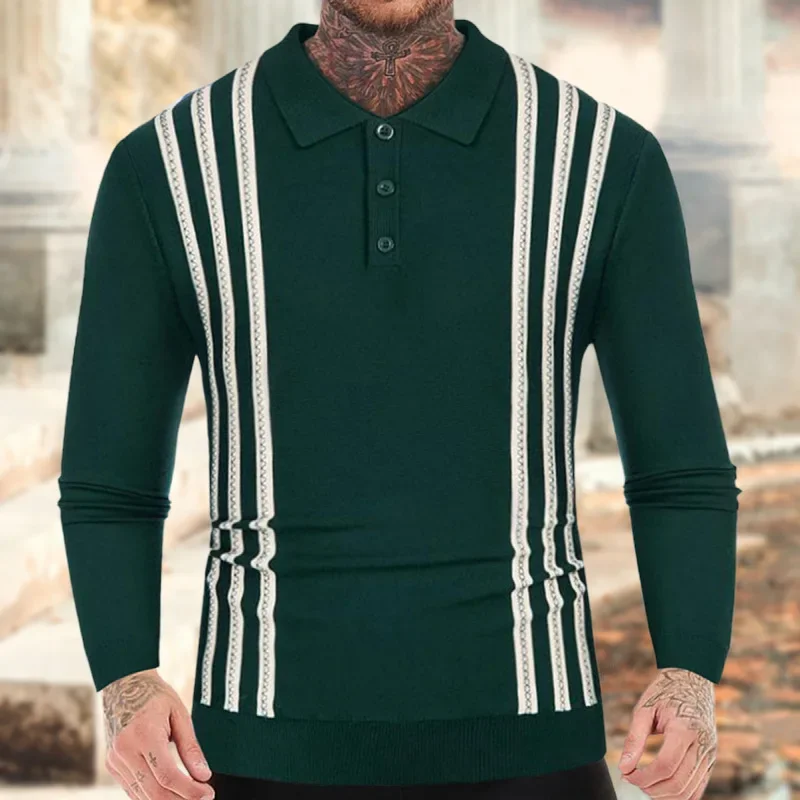 LIBIELIY Europe And The United States Men's Spring New Light Luxury Pullover Sweater Men's Lapel Business Long Sleeve Thin Polo