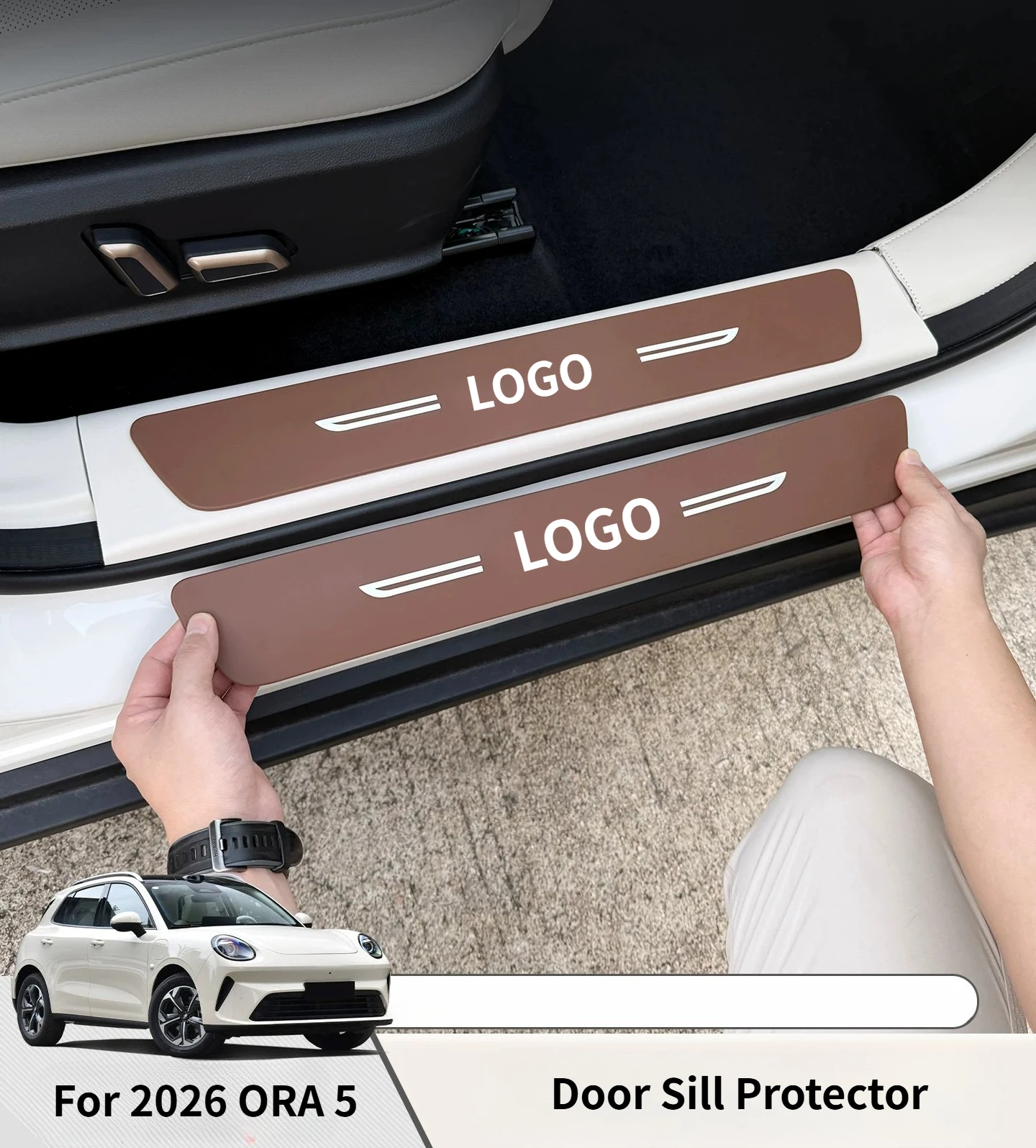 Car Door Sill Protector Strips Silicone Anti-Scratch Welcome Pedal Cover Thickened Door Sill Anti-Kick Trim For 2026 GWM ORA 5