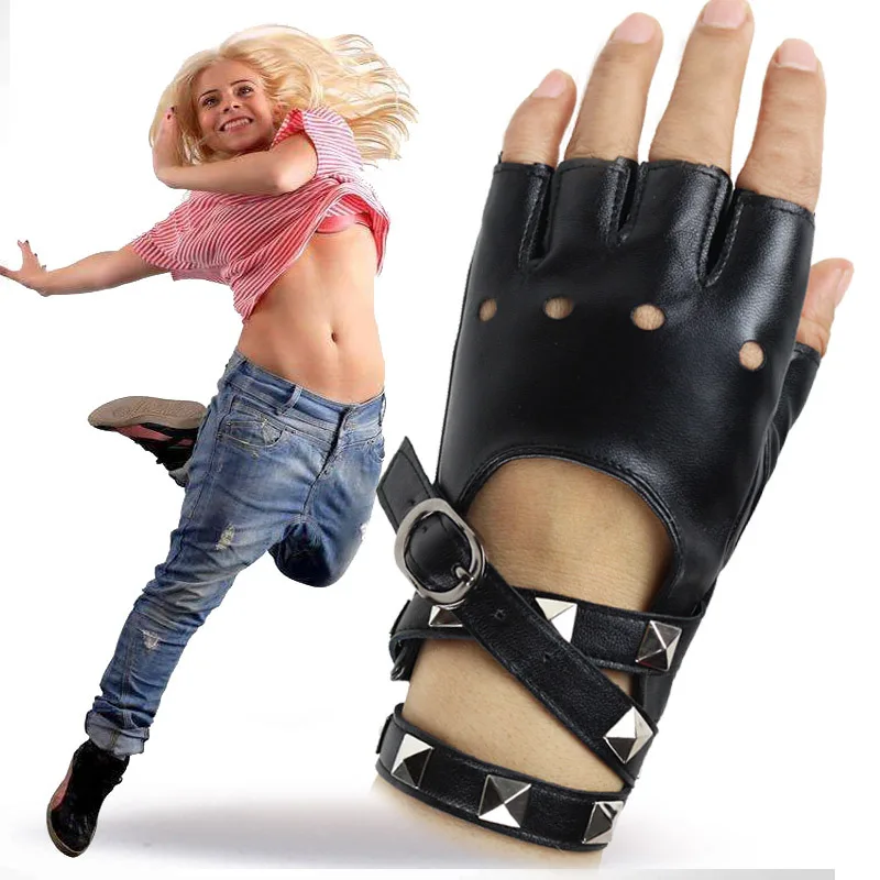 

Dancing leather gloves, women's cool punk spring/summer nightclub performance, pole dance, Lady, Ga fashion gloves