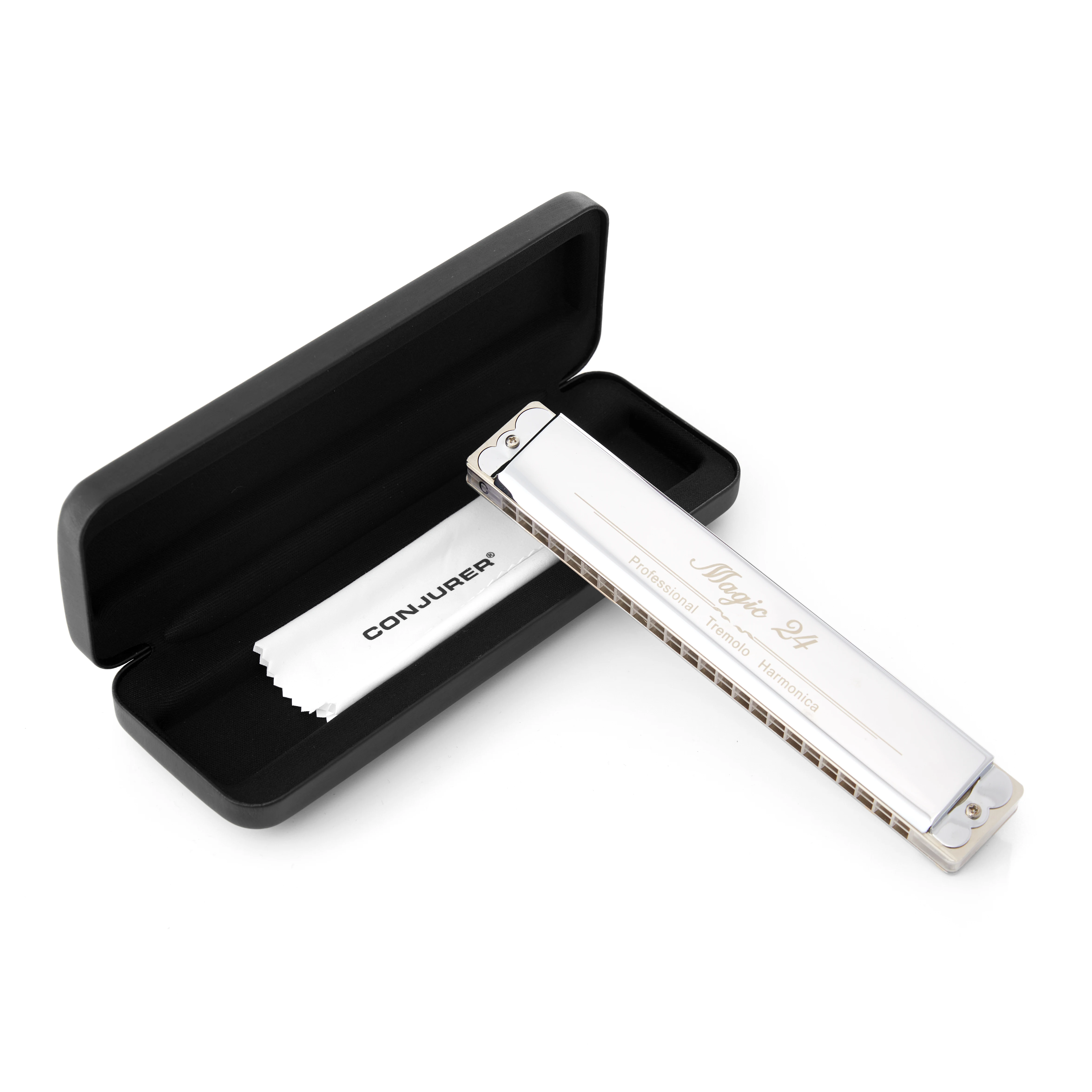 CONJURER 24 Holes Professional Tremolo Harmonica Magic 24 Instrument with Different Keys for Professionals Beginners WH24M