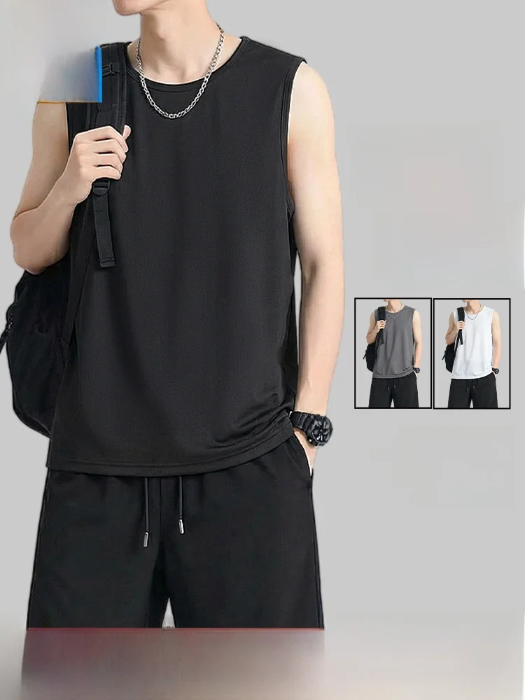 

Jeanswest Ice Silk Sports Suit Men's Summer Qui Dry Breathable Running Fitn Two Piece Set Comfortable Lightweight Vest S...