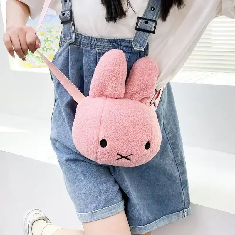 Cute Miffy Plush Backpack Girl Shoulder Crossbody Mobile Phone Storage Bag Children's Toy Home Decoration Gift view 5