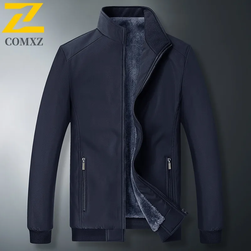 COMXZ الرجال القطن وسادة مبطنة دافئ دافئ مقاومة البرد حجم كبير التزلج السفر الشتاء سترة التخييم عالية الجودة معطف الحشو