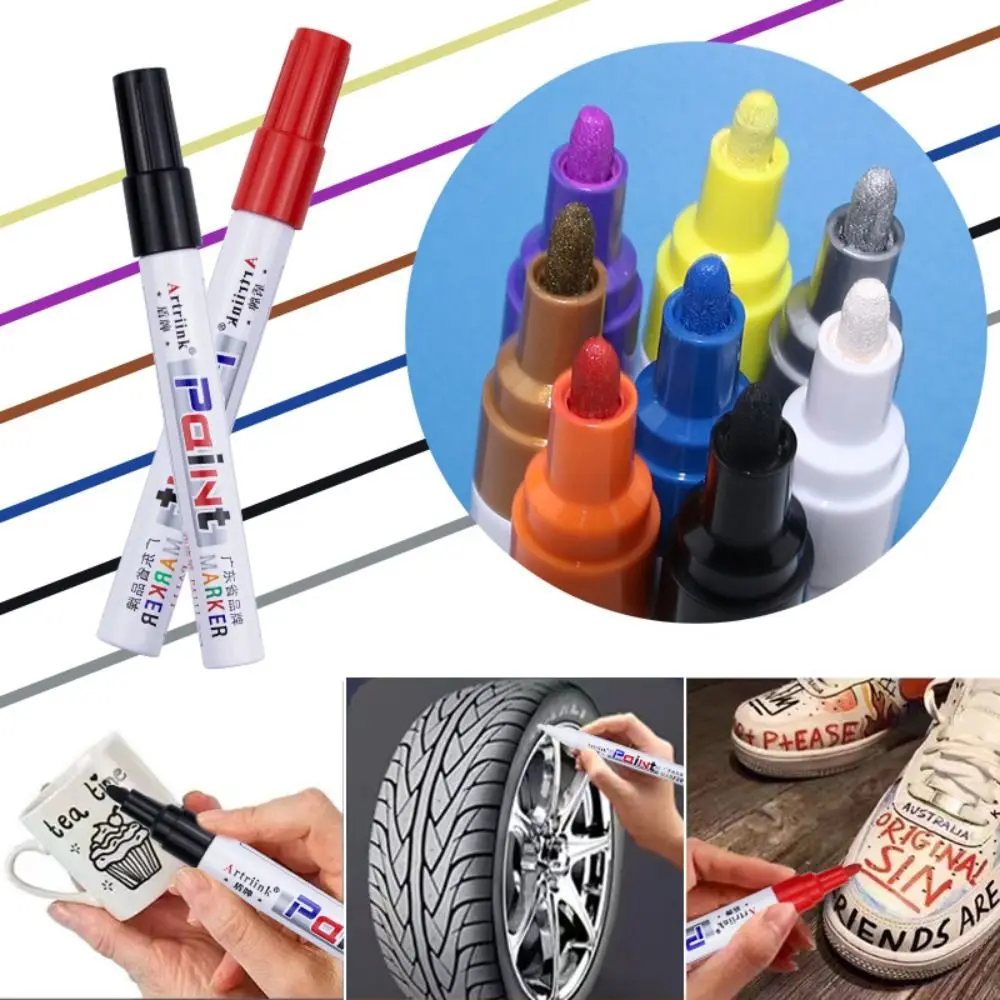 Colorful Large Capacity Paint Pen Waterproof Mildew Resistant Industrial Paint Marker Non-fading Long Lasting Oil Based Pen