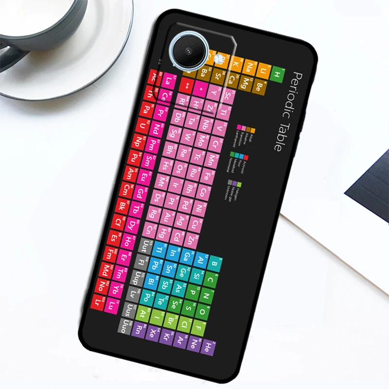 Periodic Table Of Elements Case For Realme 9 10 11 Pro Plus GT Neo 5 2T 3T C11 C15 C25s C21Y C30 C31 C33 C35 C53 C55