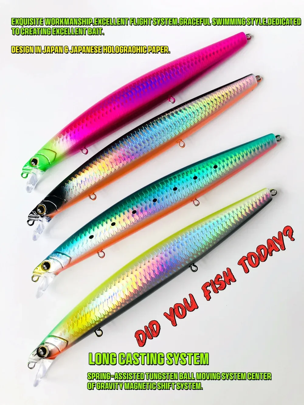 GREENSPIDER 16cm 33g New Long Casting Minnow Baits Floating Sea Fishing Lures Wobble Artificial Hard Baits Jerkbait Minnow