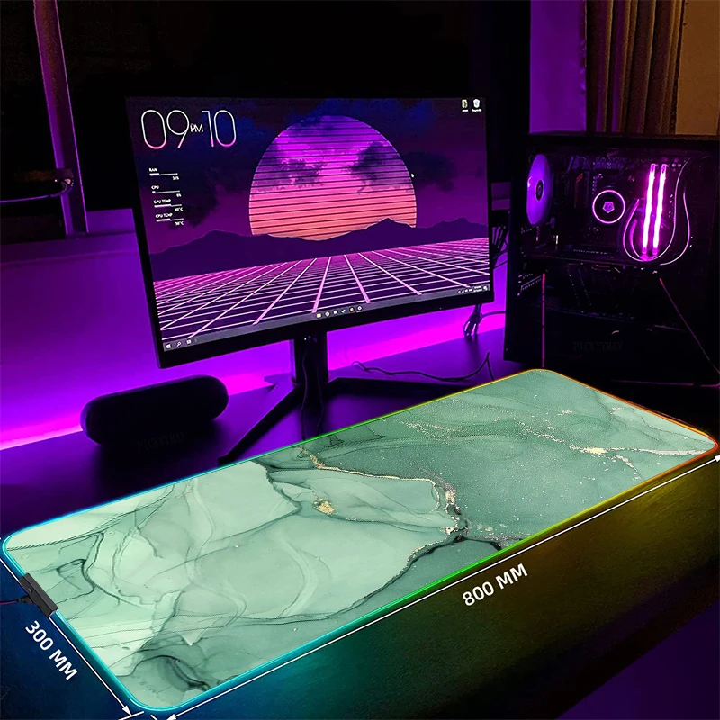 

Marble Large RGB Mouse Pad XXL Gaming Mousepad LED Mouse Mat Gamer Mousepads Luminous Table Mats Desk Pads With Backlit