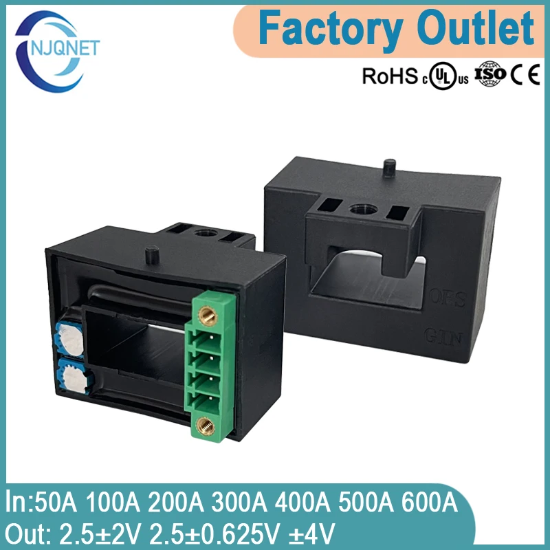 hall current sensor QNHC14 Input ±100A ±200A ±300A ±400A ±600A Output ±4V 2.5V±2V 2.5V±0.625V dc hall current transducer