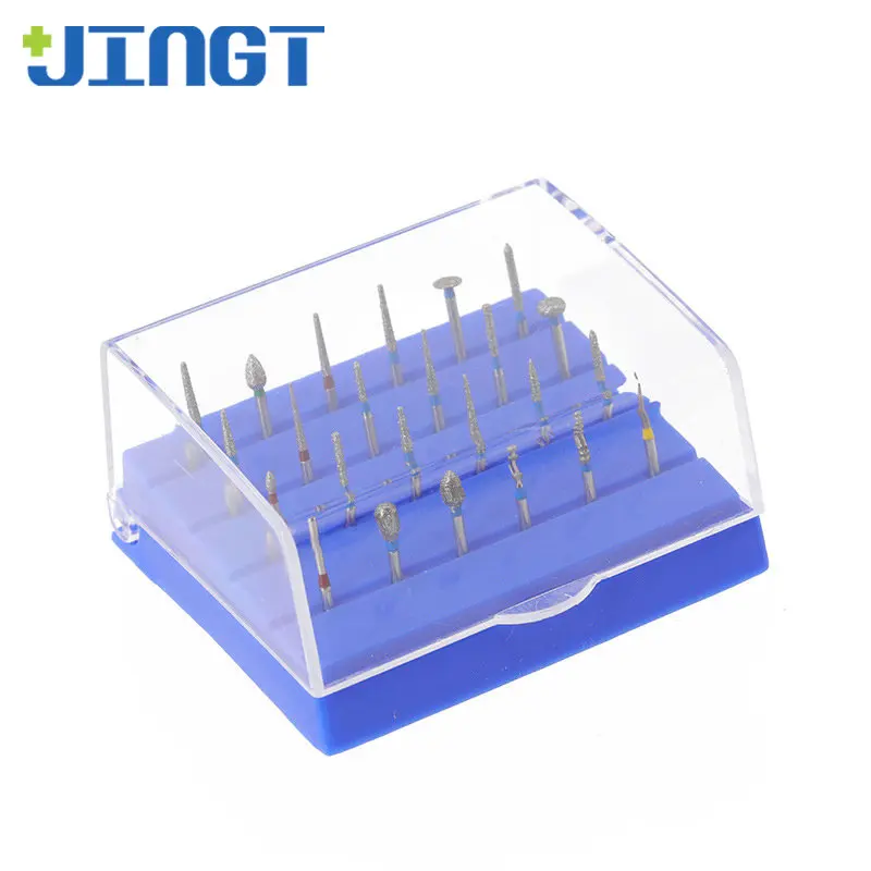 

JINGT Dental 24-Hole Car Needle Box High-Speed Plastic Band Built Rack Bur High Speed Placement Holder With Lid