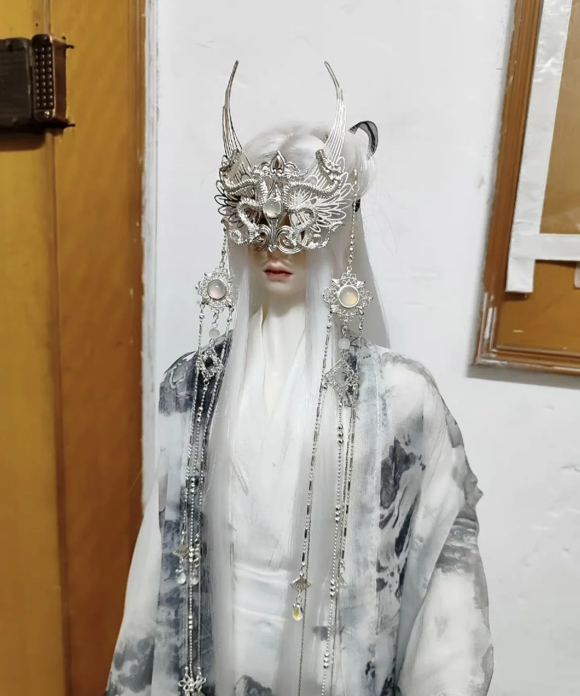 Doll accessories 1/3 BJD mask silver flying dragon mask accessory free shipping