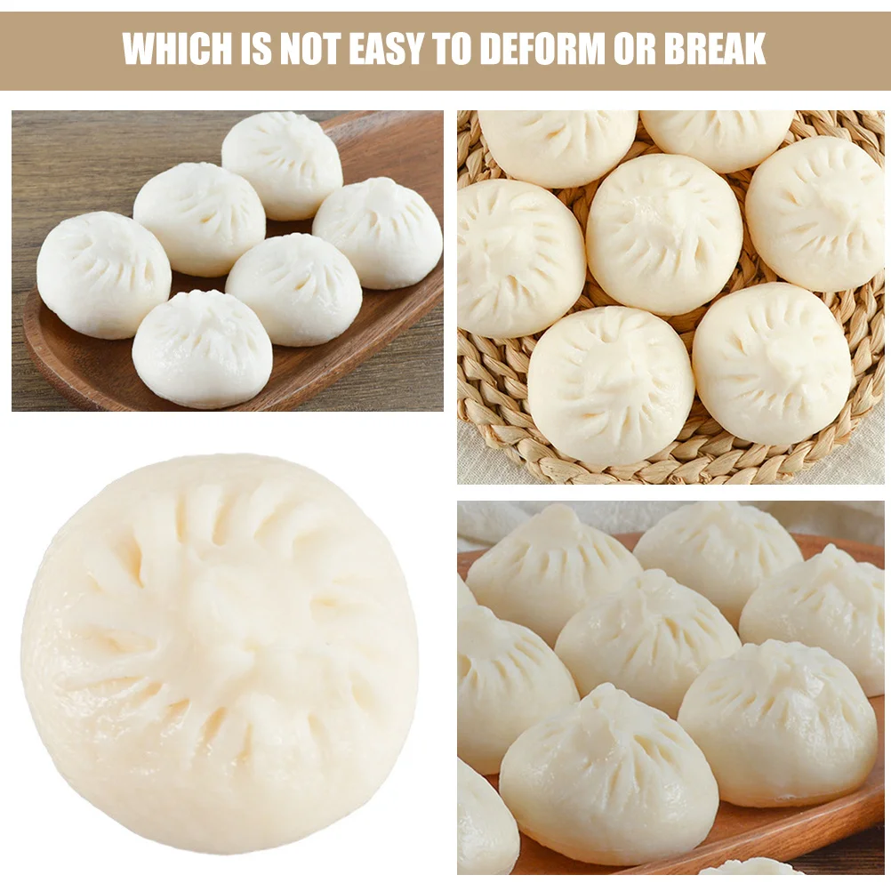 Simulation de chignon cuit à la vapeur en PVC, 4 pièces, accessoire alimentaire réaliste, décoration, photographie, fête, cuisine, affichage, ornement de Restaurant