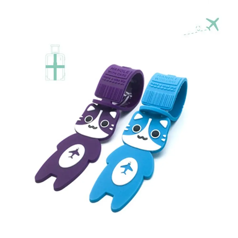 

Funny Cartoon Travel Luggage Tag Handbag Label Cat Airplane Suitcase Tag Letter Suitcase ID Address Holder Boarding Pass Travel