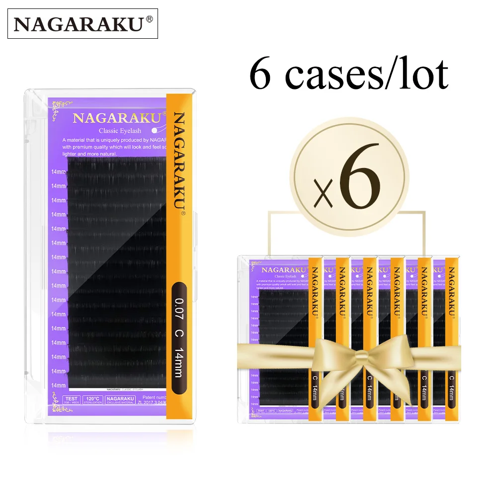 NAGARAKU All Size 6 Cases C D CC DD Curl  Faux Mink Eyelashes Extension Individual Eyelashes Artificial Fake False Eyelashes