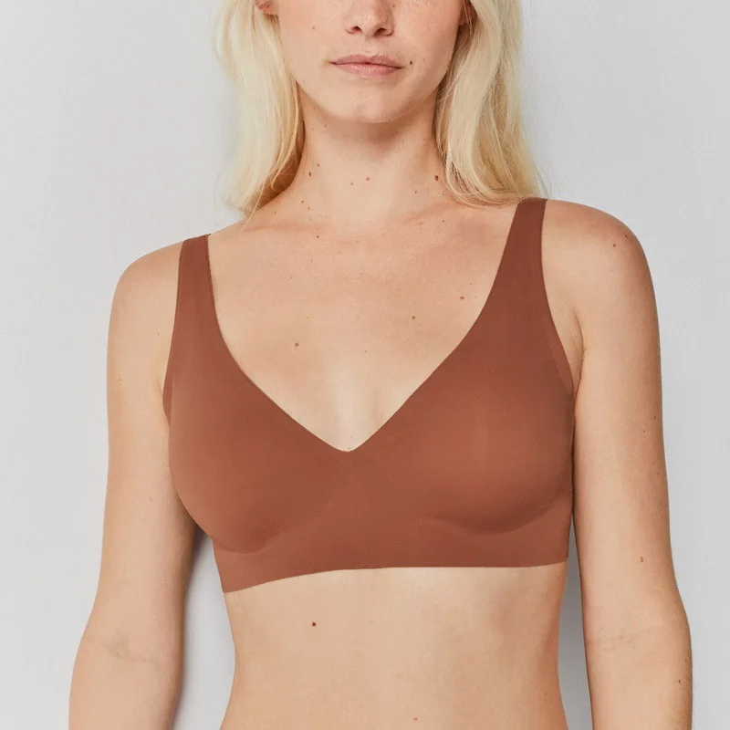 

Non Marking Underwear V-neck Underwire Thin Soft Support Comfortable Bra for Woman Ropa Interior Femenina Sujetadores Sexys