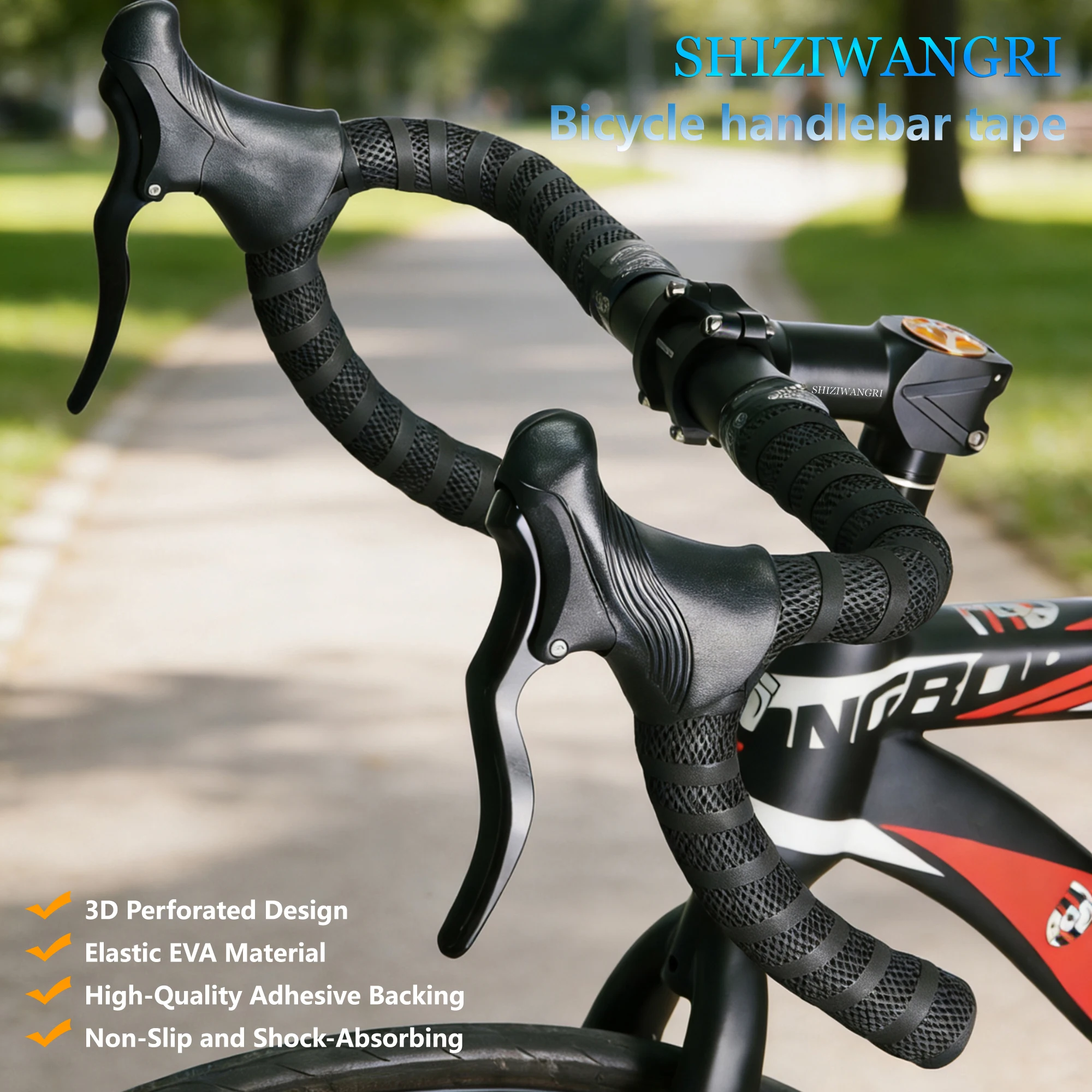 SHIZIWANGRI Hohlraum-Fahrradlenkerband aus EVA, rutschfest, stoßfest, vielseitig einsetzbar für Rennräder, Badminton, Angelruten – Detail 1