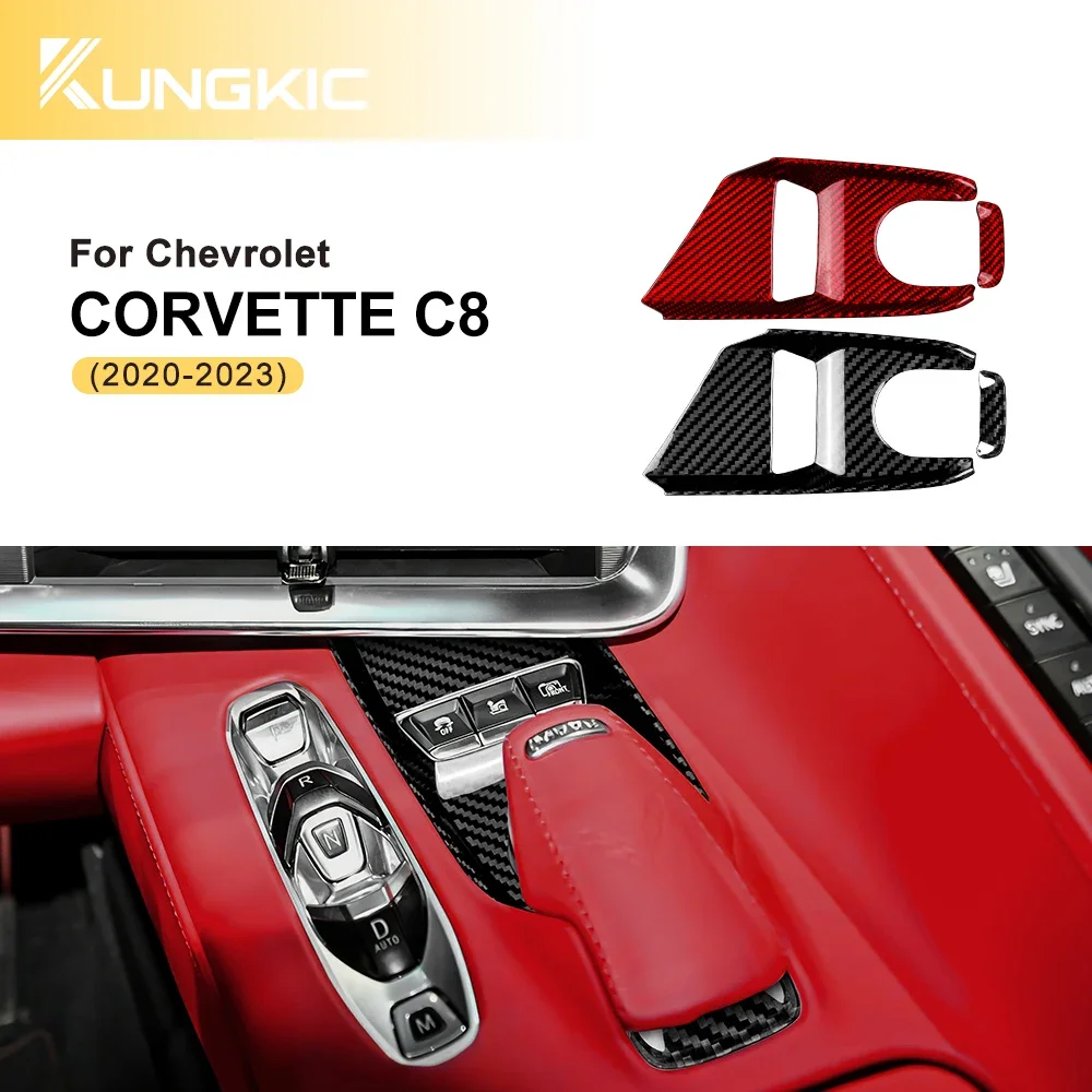 

Настоящее сухое углеродное волокно для Chevrolet Corvette C8 2020 2021 2022 2023 центральная кнопка управления панель наклейка аксессуары для интерьера