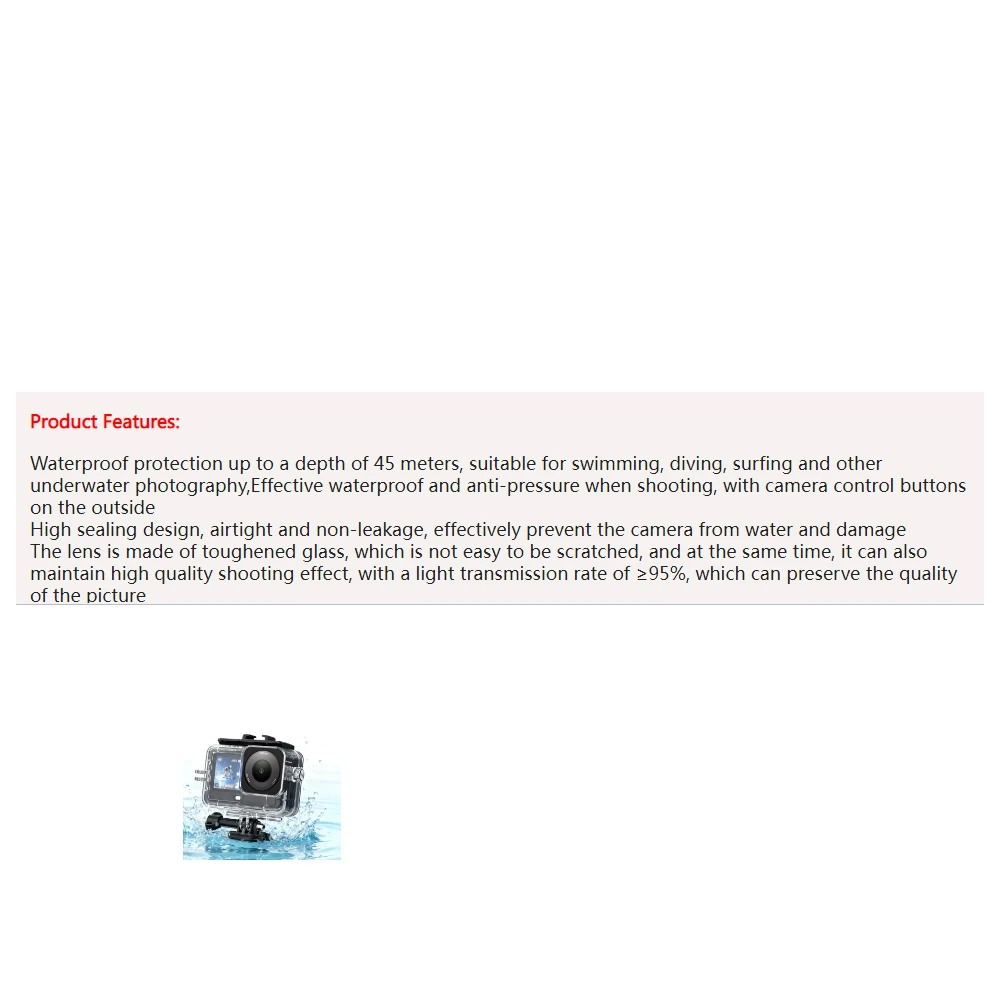 

Waterproof Case for DJI Osmo Action 6, Invisible Dive Case 45M Underwater Housing Case Protective Case Protective Housing Shell