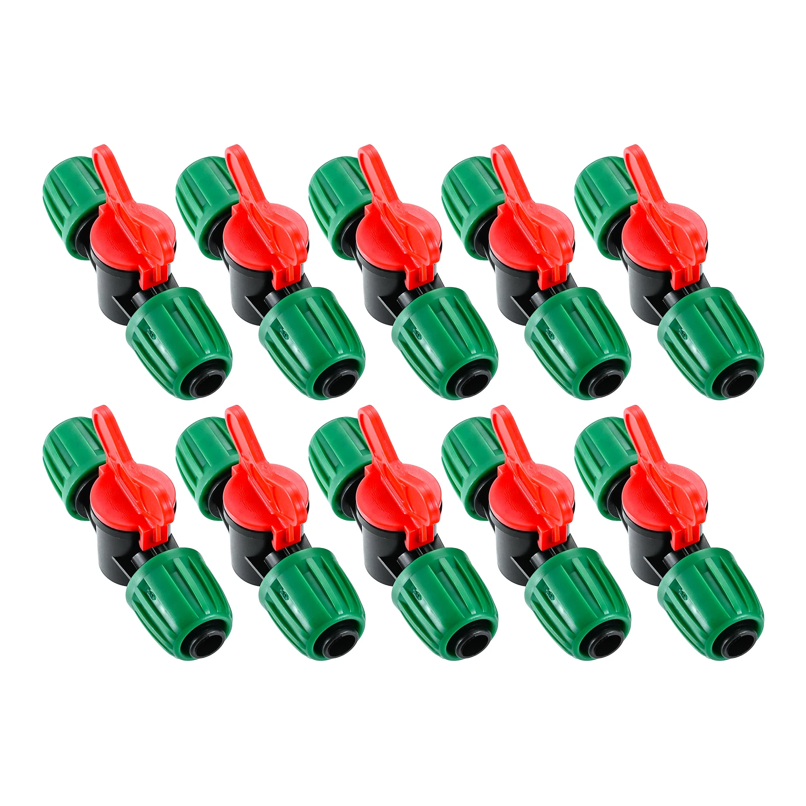 

10Pcs Drip Irrigation Fittings for 1/2 Inch Irrigation Tubing Sprinkler Hose Garden Barbed Locked Switch Valve Drip Connectors