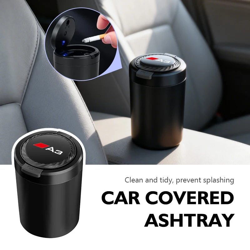 Car Portable Ashtray Garbag Can Multi-function Trash Bin For Audi S RS ABT A1 A2 A3 A4 A5 A6 A7 A8