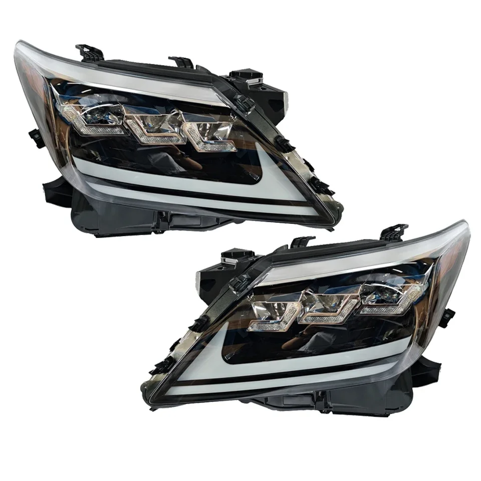 High Quality 2010-2021 Lexus LX570 Headlight Body Kit with Three Eyes LED Front Bumper Light Accessories 24V Upgrade Facelift