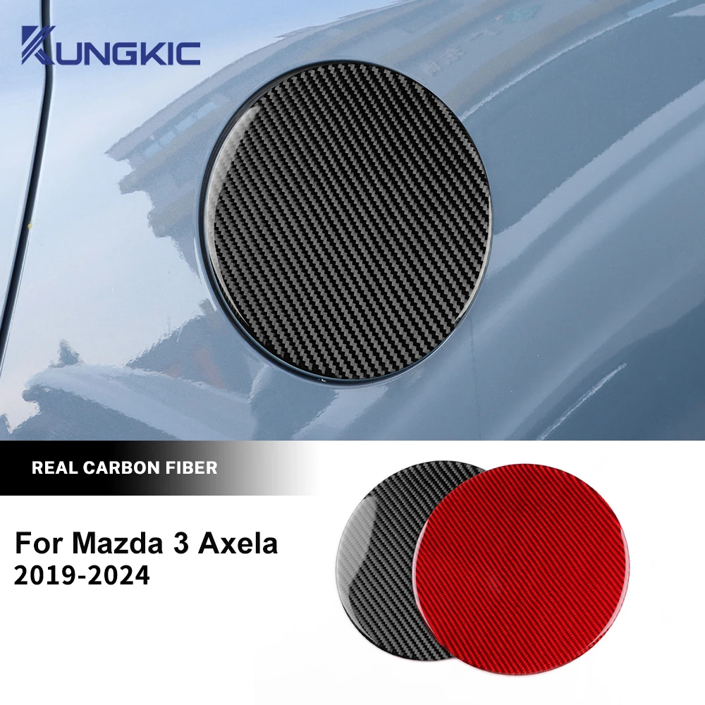 

Real Soft Carbon Fiber For Mazda 3 BP 2019 2020 2021 2022 2023 2024 2025 2026 Mazda3 Axela Car Fuel Tank Cap Trim Sticker