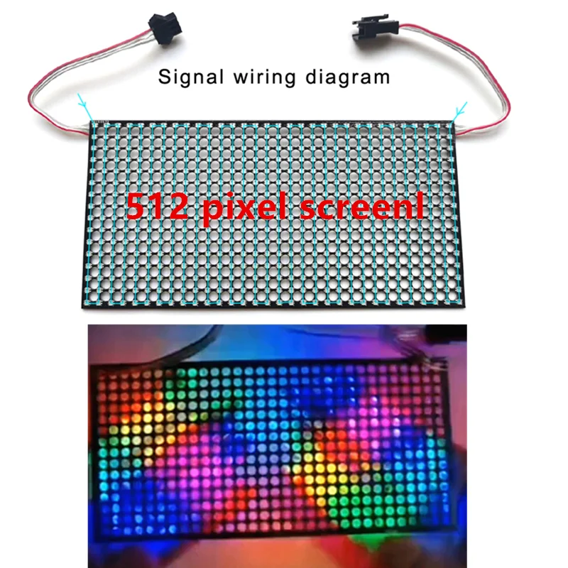 SPI protocol 2020 small light beads Ws2812 RGB color dot matrix 512 light points  full color 80x160mm LED screen