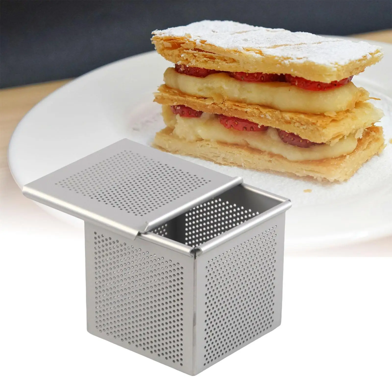 Mini Loaf Pan Sturdy Rectangular Oven Tray Removable Nonstick Aluminum Alloy Cake Pan Dish Tart Tin Puff Pastry Baking Tray