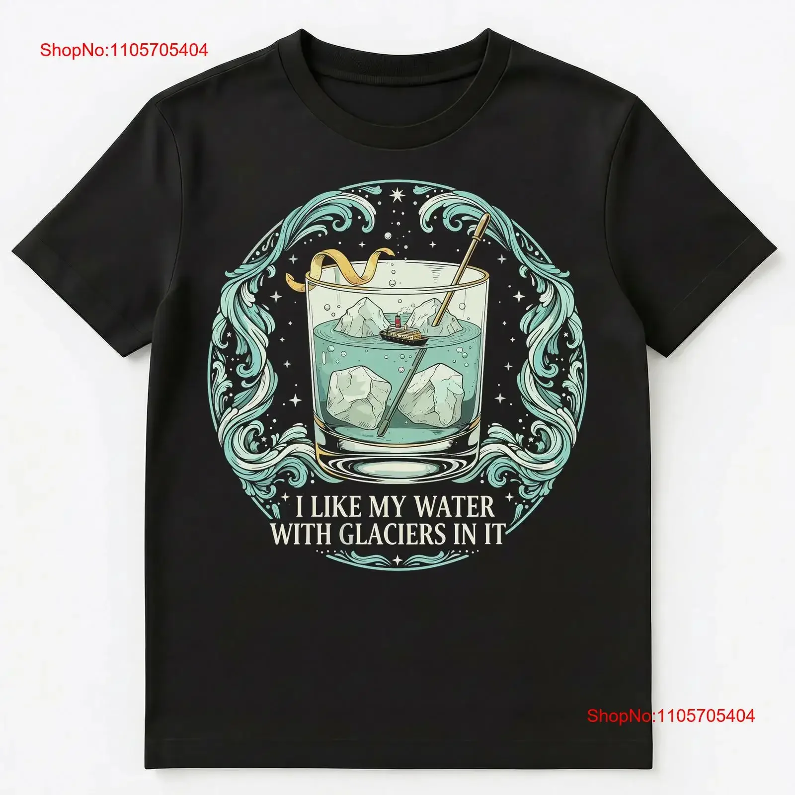 Cruise Ship Sarcastic Iceberg Beverage T Shirt long or short sleeves vintage Washed Stylish streetwear fashion Slightly